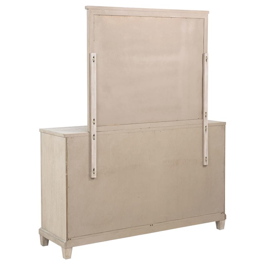 Pembroke 6-drawer Bedroom Dresser with Mirror Washed Oak