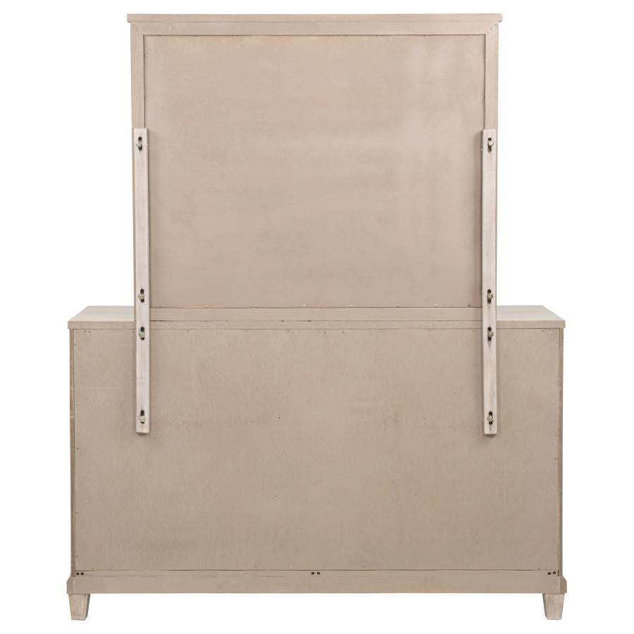 Pembroke 6-drawer Bedroom Dresser with Mirror Washed Oak