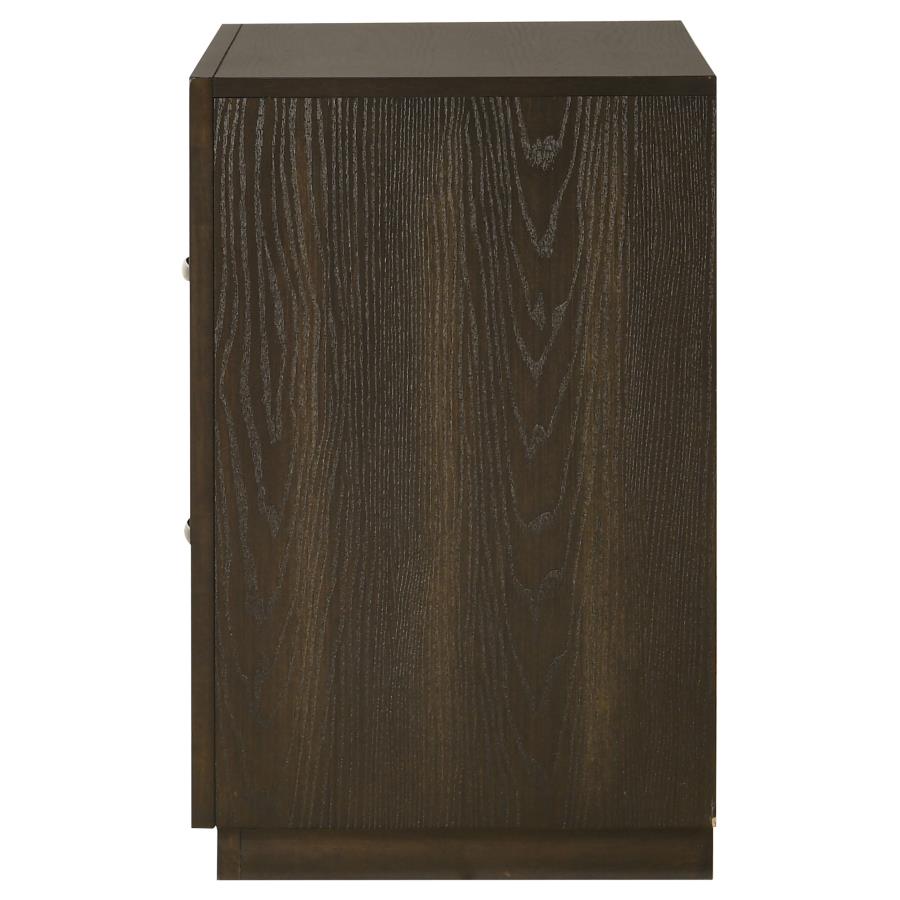 Atlas 2-drawer Bedroom Nightstand Bedside Table Dark Oak