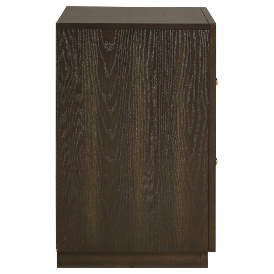 Atlas 2-drawer Bedroom Nightstand Bedside Table Dark Oak