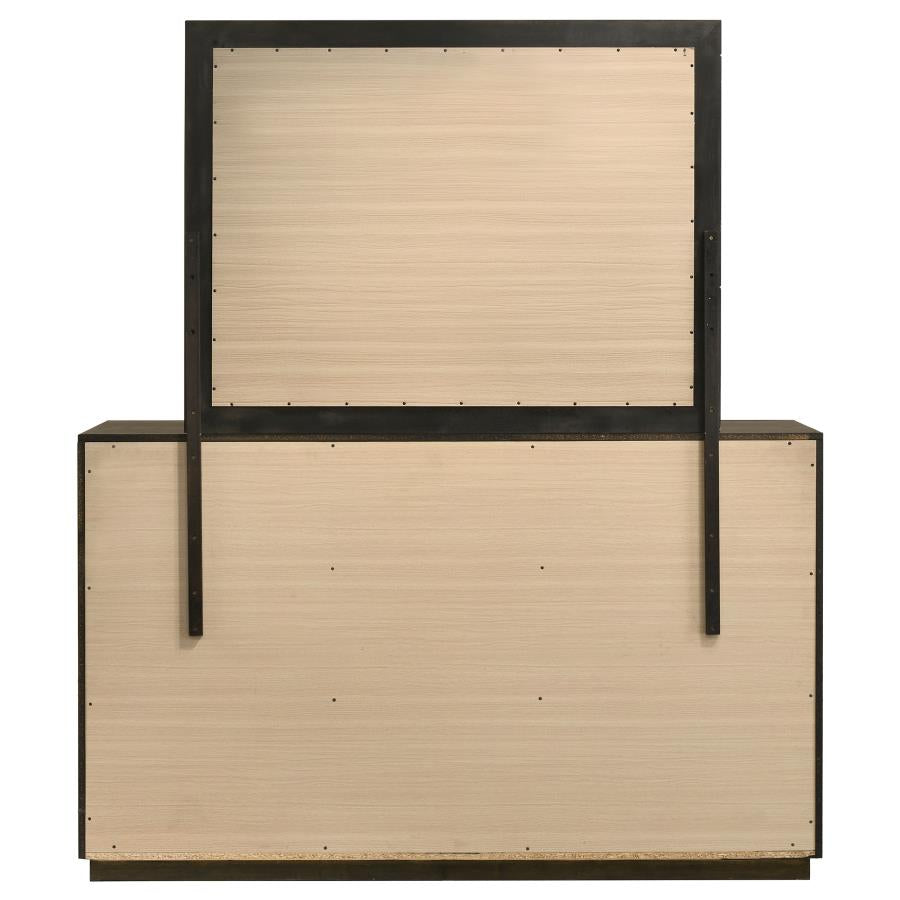 Atlas 7-drawer Bedroom Dresser and Mirror Set Dark Oak