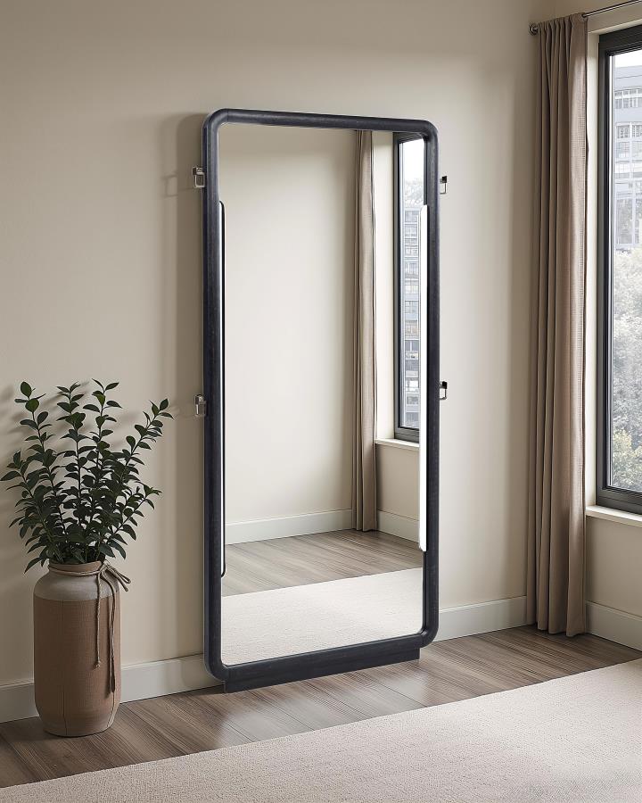 Leandro 76-inch Full Length Floor Mirror Burnished Black