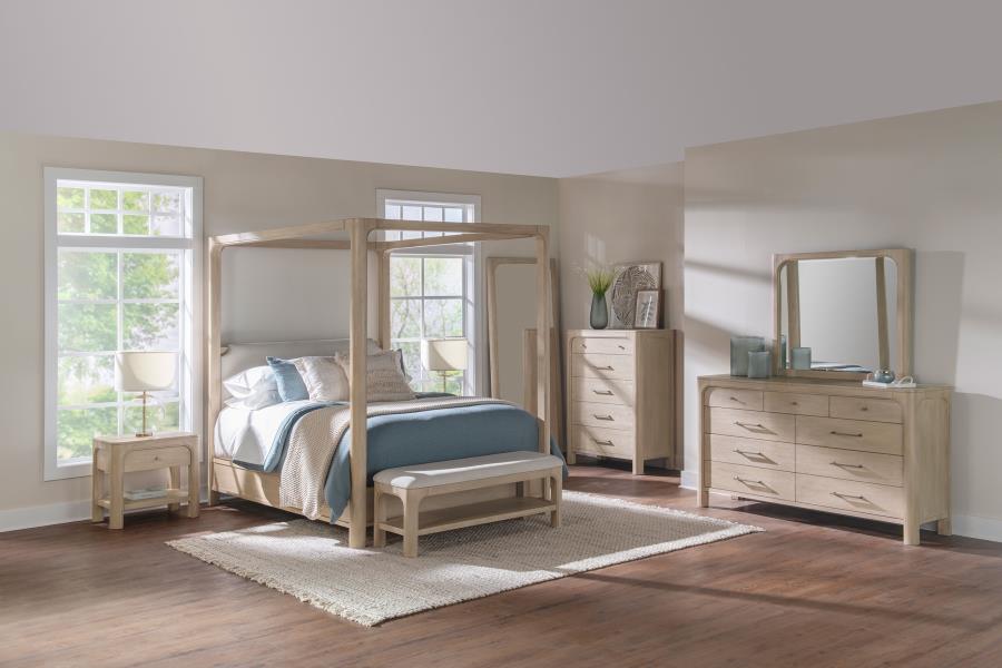 Solano 85-inch Eastern King Canopy Bed Weathered Mango