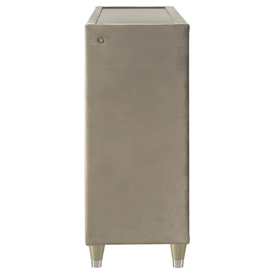 Lorient 8-drawer LED Bedroom Dresser Cabinet Ivory and Camel