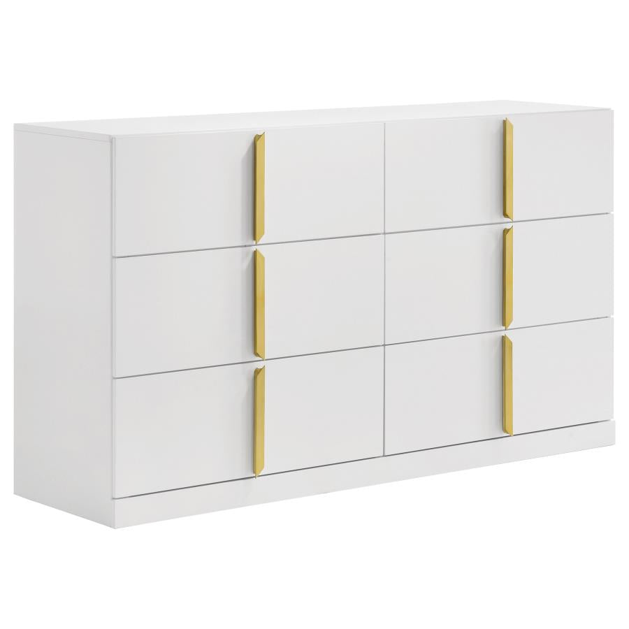 Ines 5-piece Eastern King Bedroom Set Navy and White High Gloss