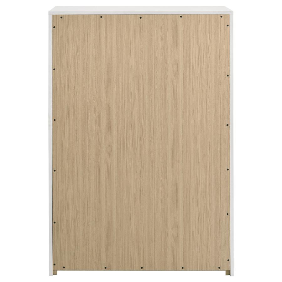 Ines 5-drawer Bedroom Chest of Drawers White High Gloss