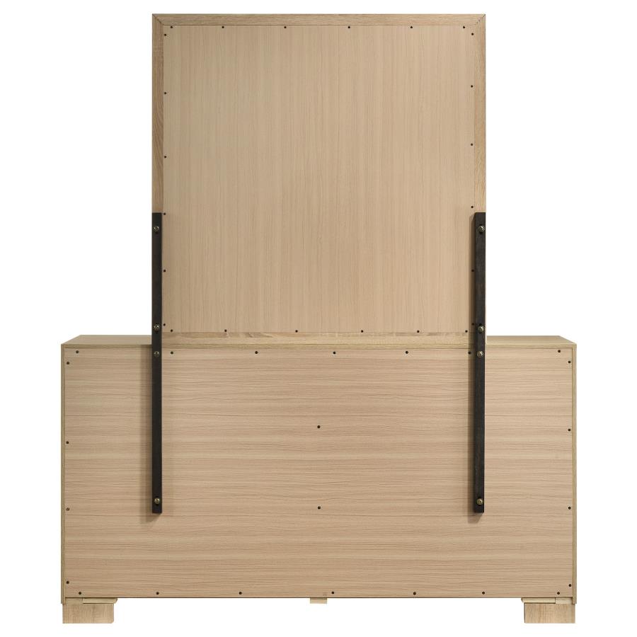 Arielle Dresser and Mirror Set with Mixed Hardware Light Oak