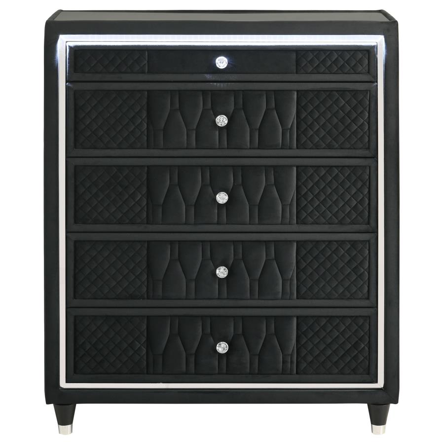 Lorient 5-drawer LED Chest of Drawers Black