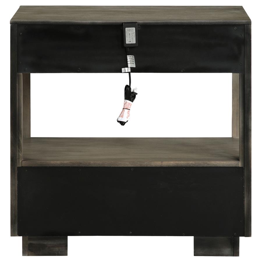 Durango 2-drawer Nightstand Bedside Table Taupe Oak