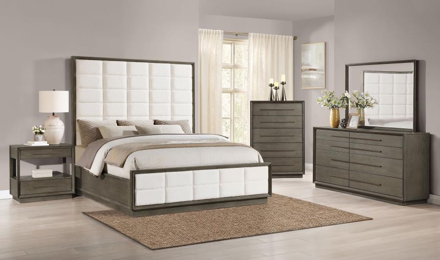 Durango 2-drawer Nightstand Bedside Table Taupe Oak
