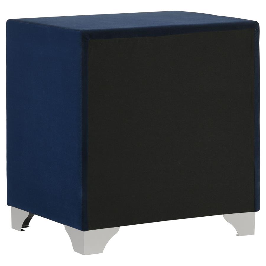 Melody Upholstered 2-drawer Nightstand Pacific Blue
