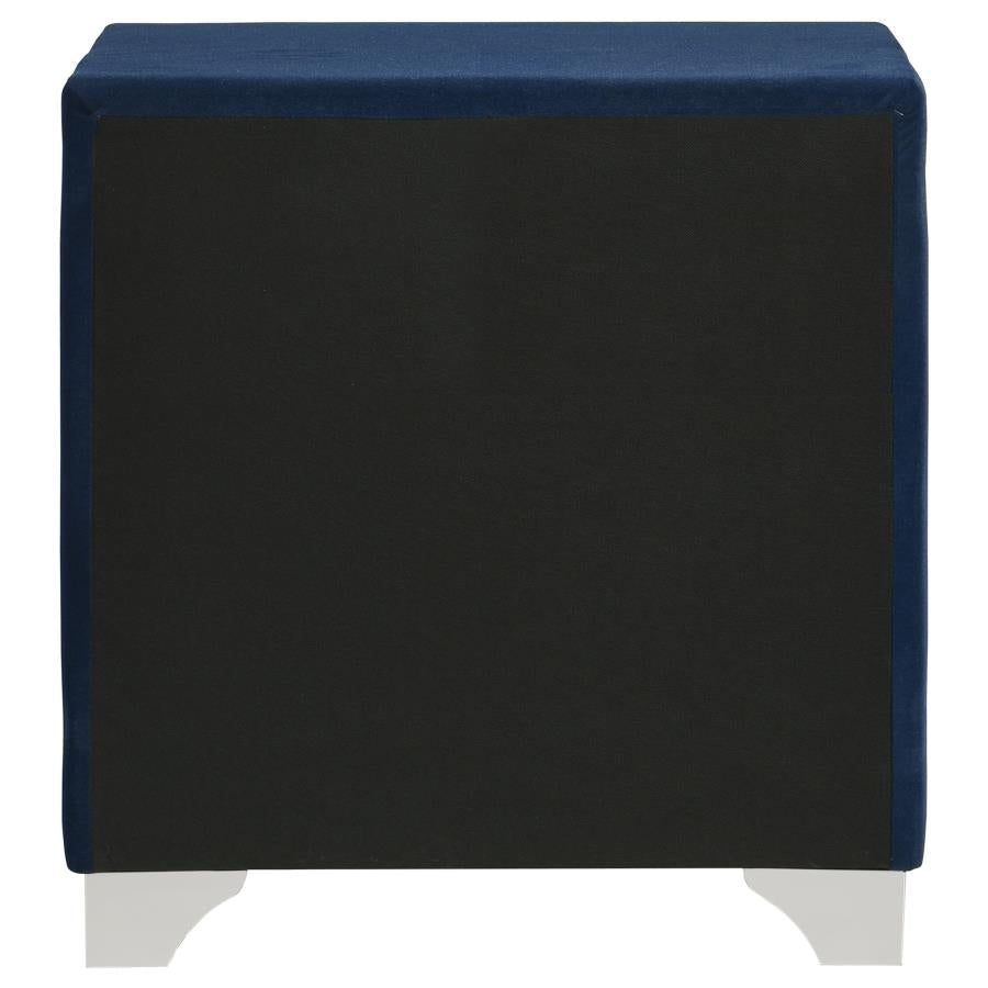 Melody Upholstered 2-drawer Nightstand Pacific Blue