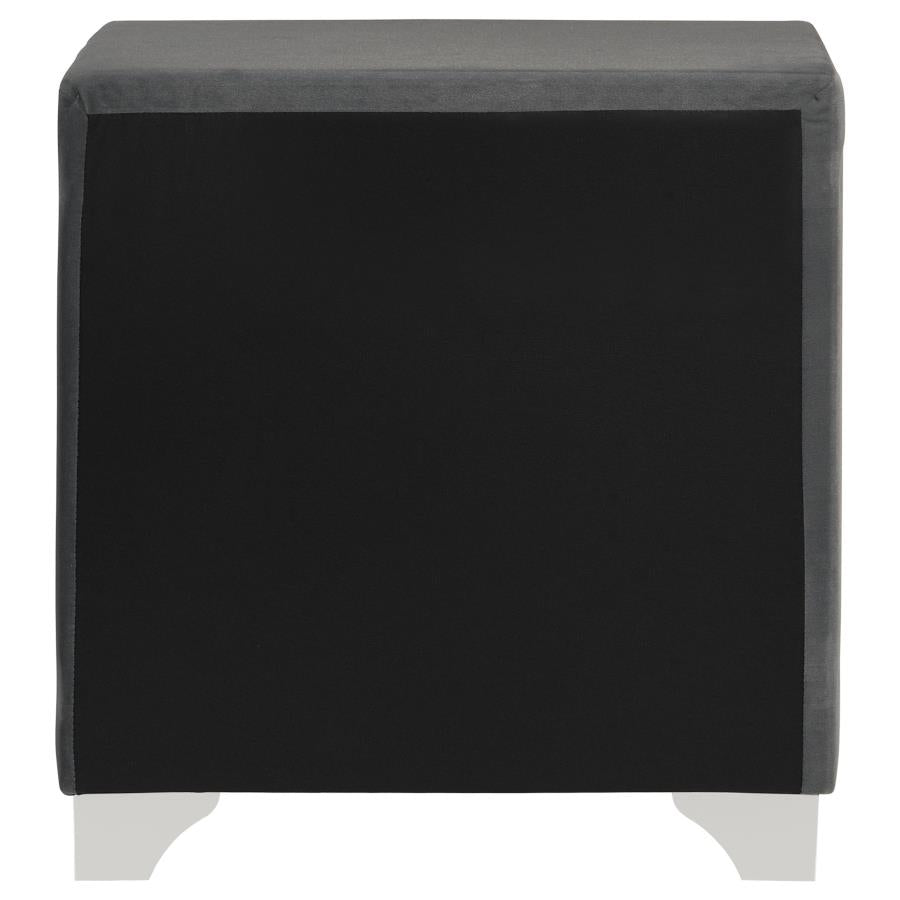 Melody Upholstered 2-drawer Nightstand Grey
