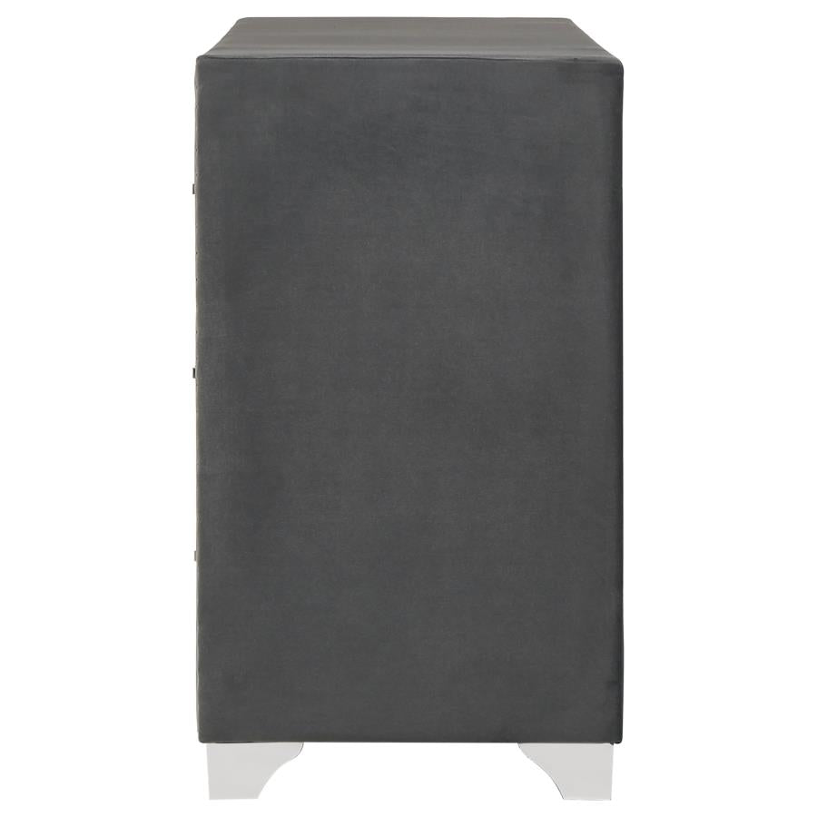 Melody 6-drawer Upholstered Dresser Grey