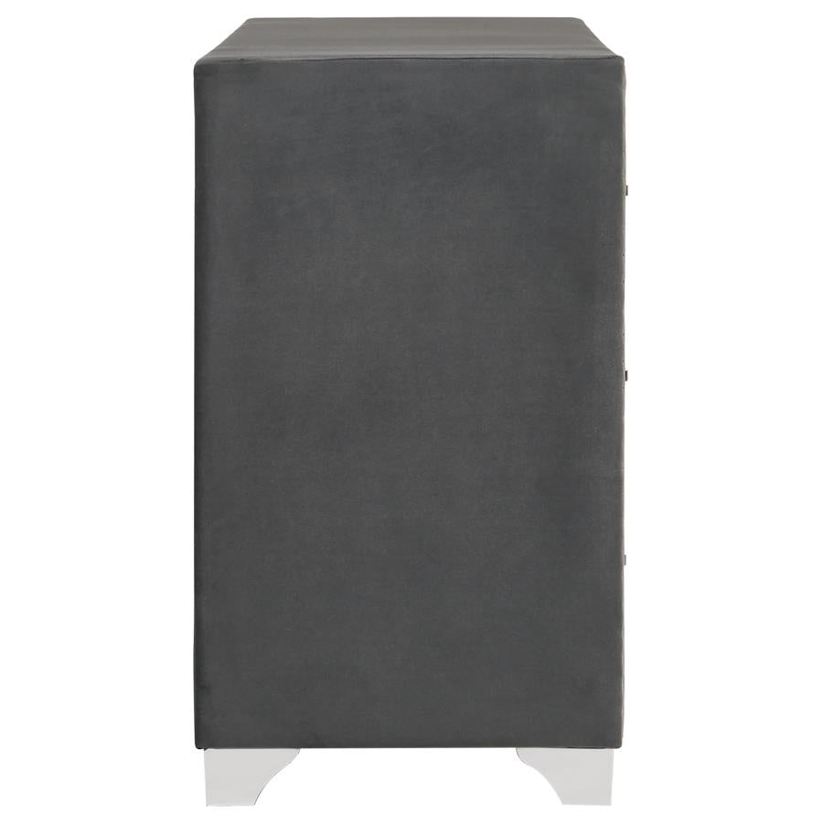 Melody 6-drawer Upholstered Dresser Grey