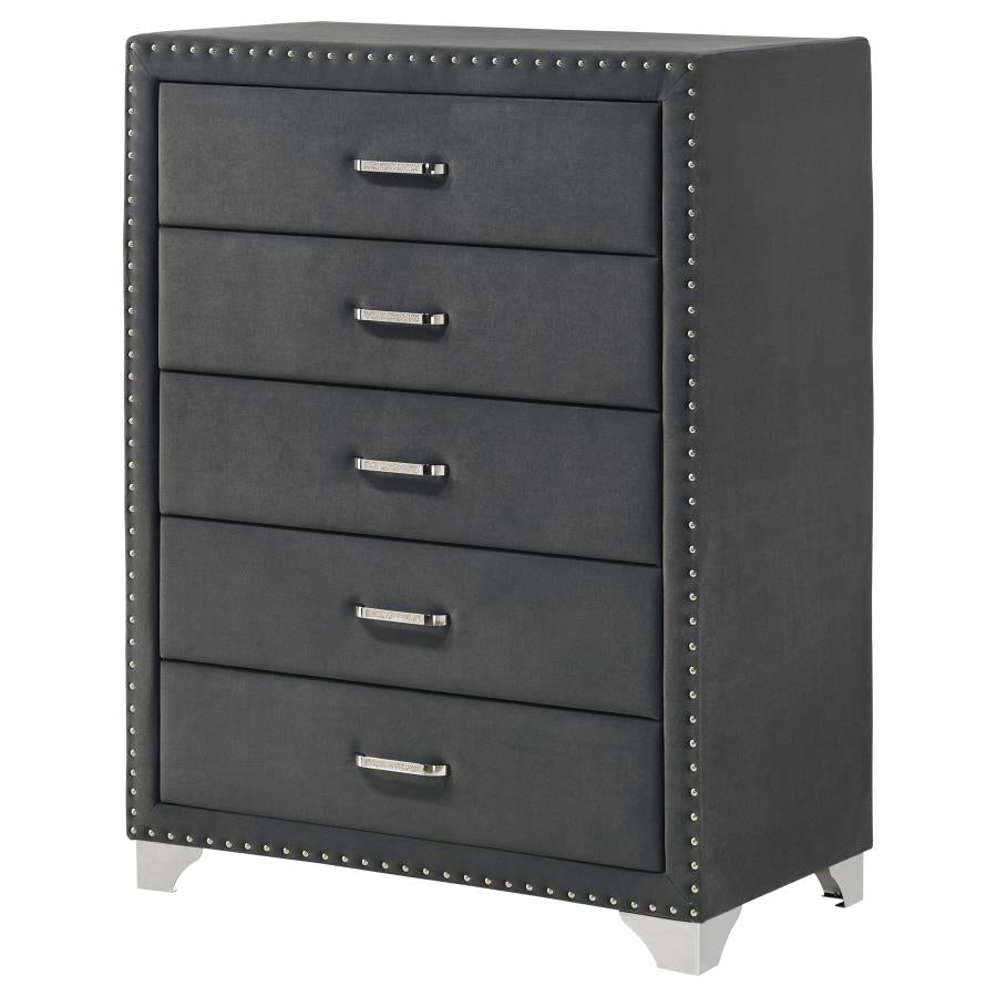 Melody 5-drawer Bedroom Chest Grey