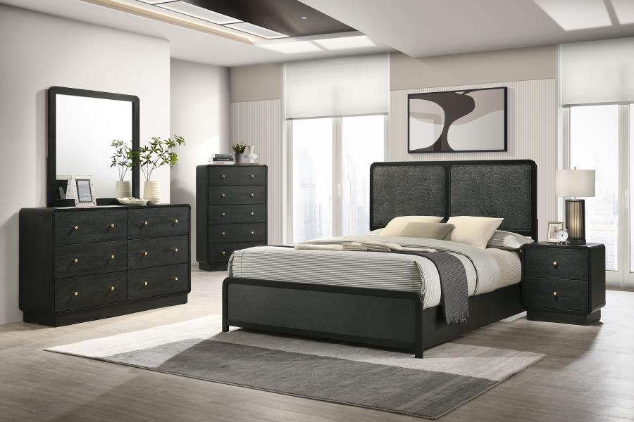 Cavelle 51-inch Upholstered Full Panel Bed Black