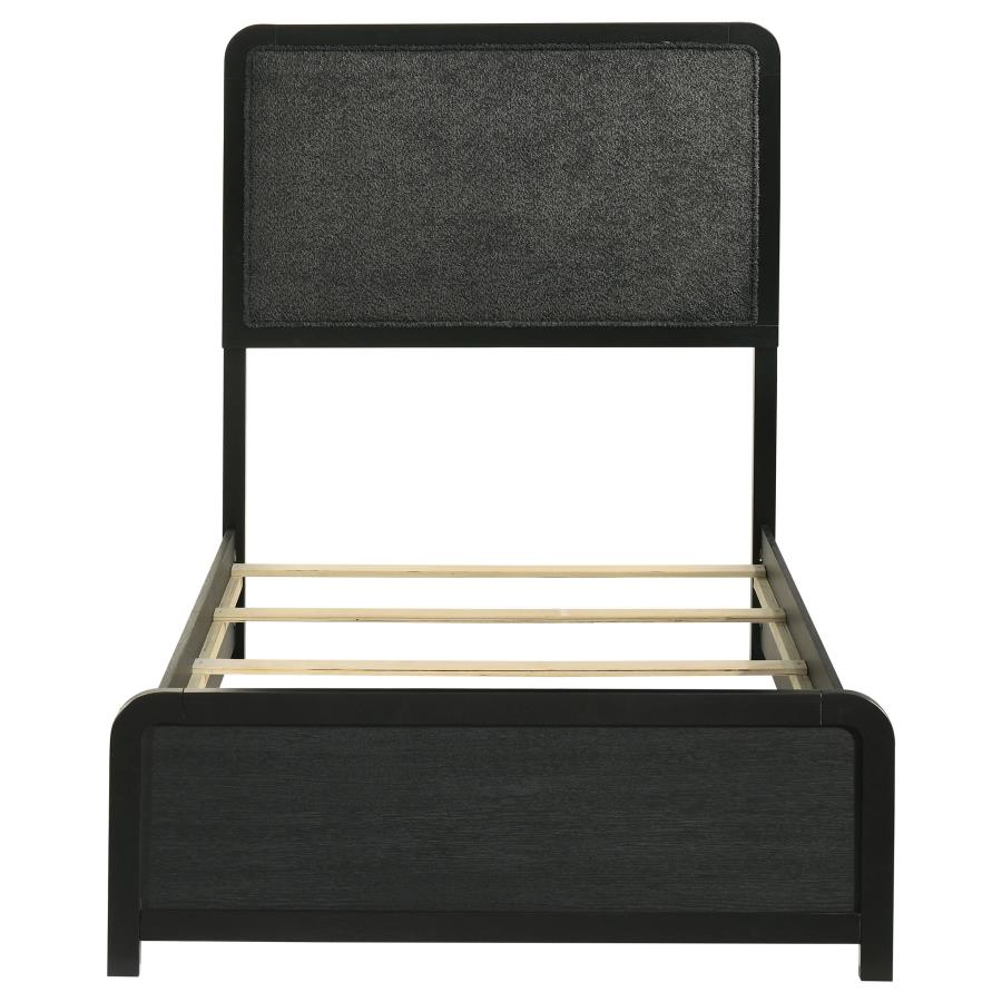 Cavelle 51-inch Upholstered Twin Panel Bed Black