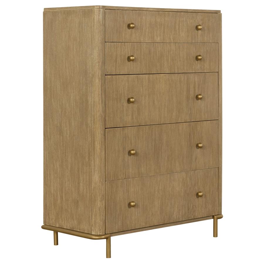 Arini 5-piece Eastern King Bedroom Set Cream and Sand Wash
