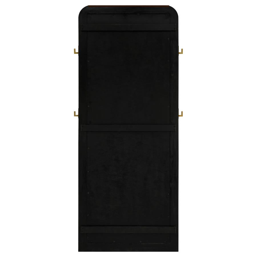Arini Cane Weave Full Length Standing Floor Mirror Black
