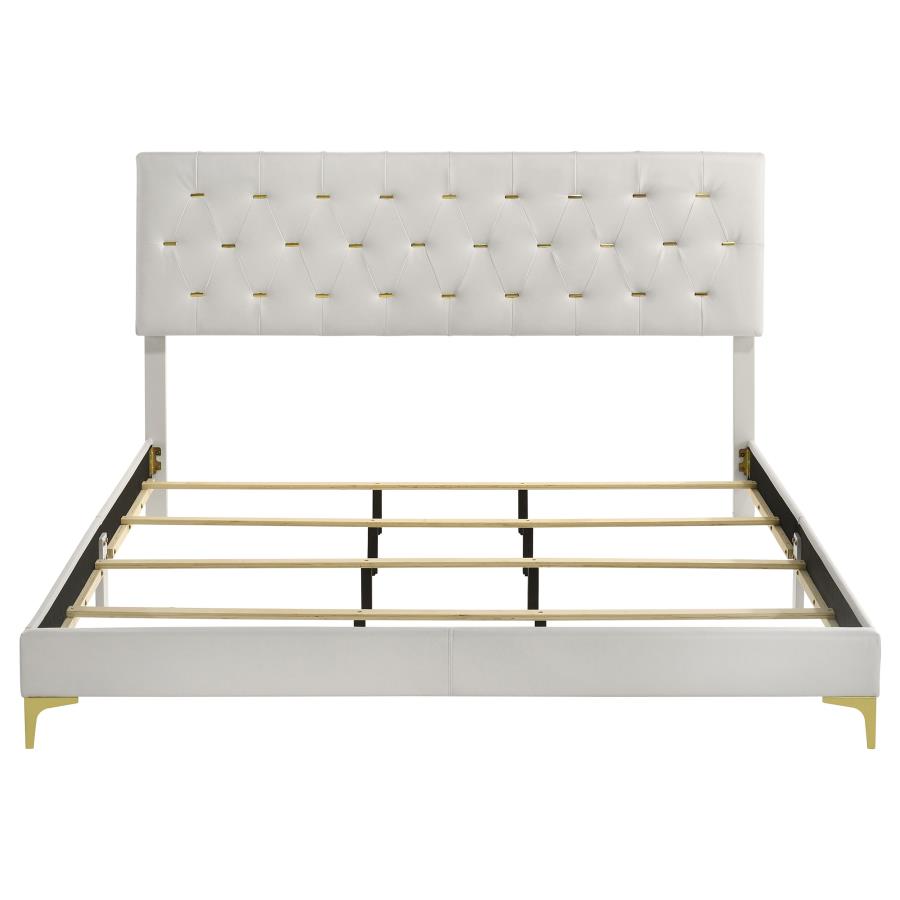 Kendall Upholstered Eastern King Panel Bed White