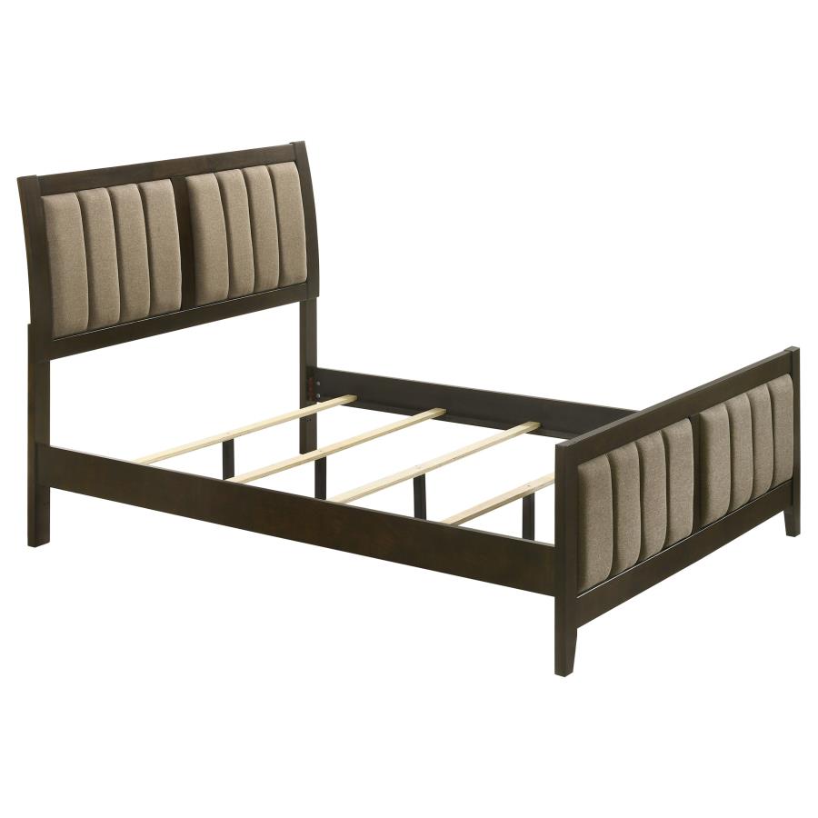 Wilkes 5-Piece Full Bedroom Set with Upholstered Bed Dark Cocoa