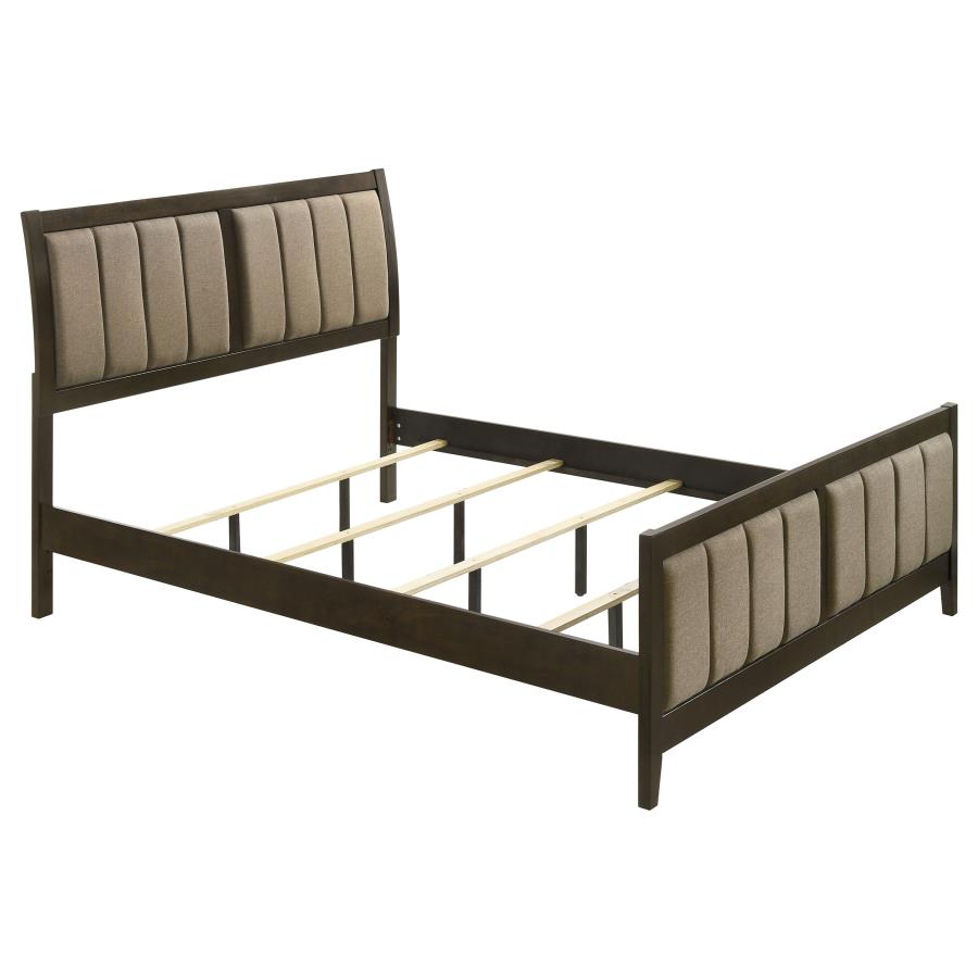 Wilkes 4-Piece Eastern King Bedroom Set with Upholstered Bed Dark Cocoa