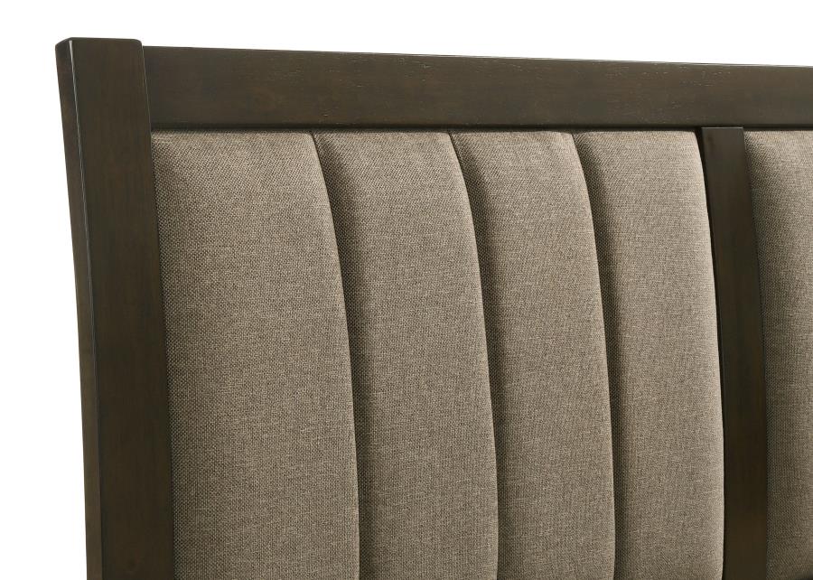 Wilkes 4-Piece Eastern King Bedroom Set with Upholstered Bed Dark Cocoa