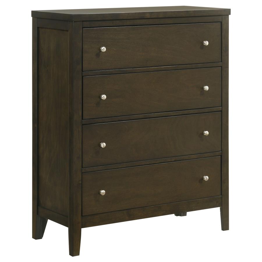 Wilkes 5-Piece Queen Bedroom Set with Upholstered Bed Dark Cocoa