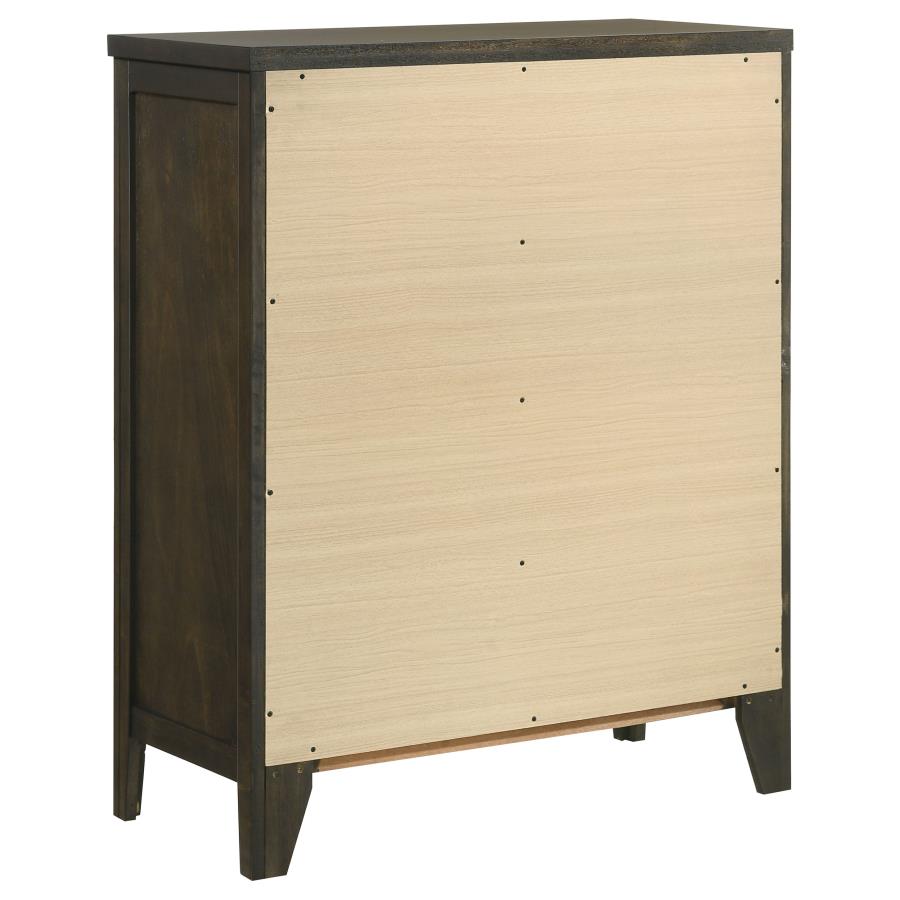 Wilkes 5-Piece Queen Bedroom Set with Upholstered Bed Dark Cocoa