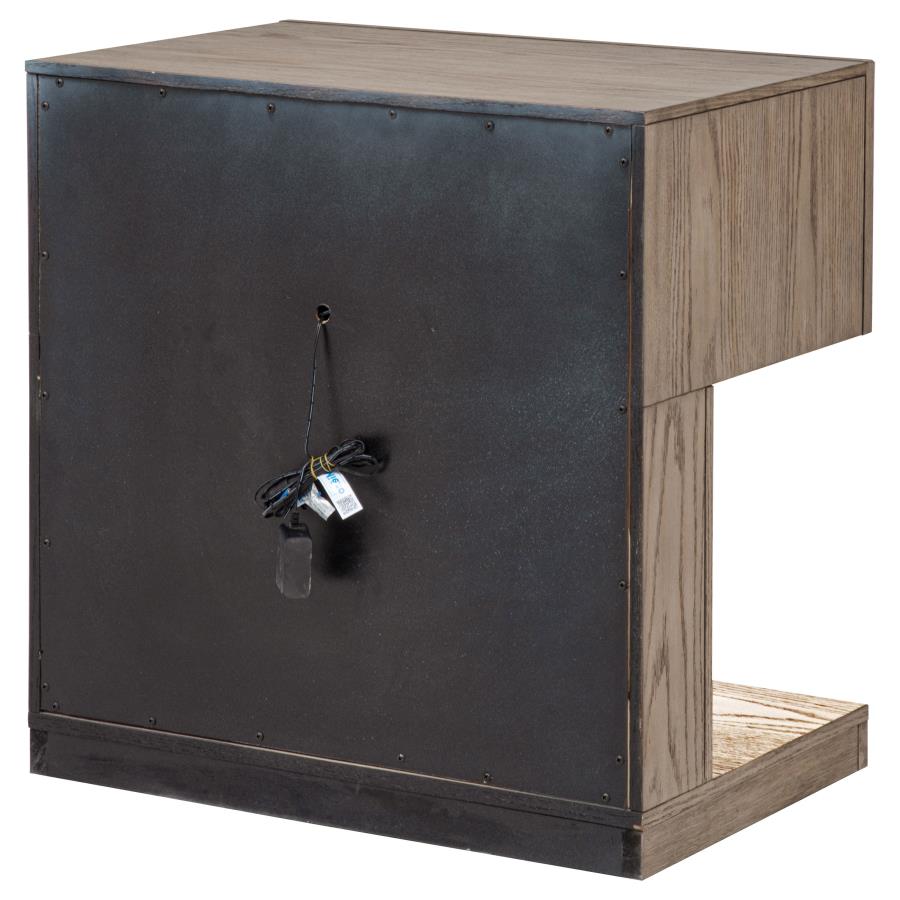 Kenora 1-drawer Nightstand Bedside Table Barley Brown