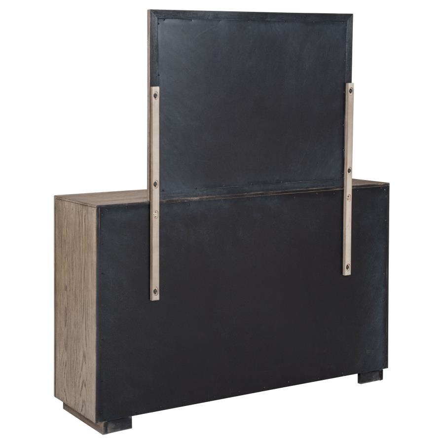 Kenora 6-drawer Dresser and Mirror Barley Brown