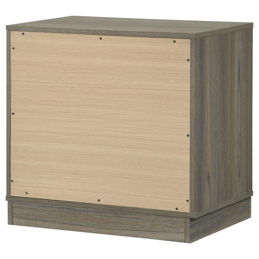 Fenwick 2-drawer Nightstand Bedside Table Grey Oak