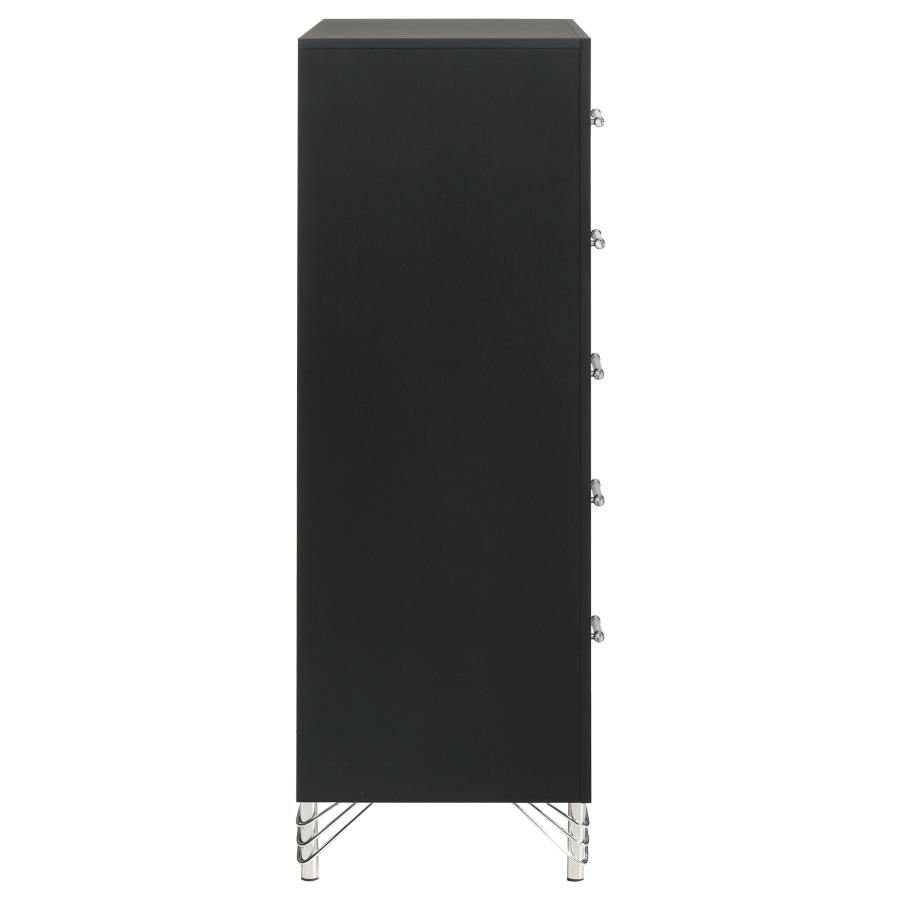 Lucia 5-drawer Bedroom Chest of Drawers Black