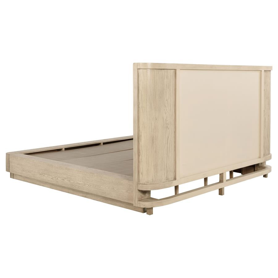 Kailani 52-inch Queen Wingback Bed Beige Oak