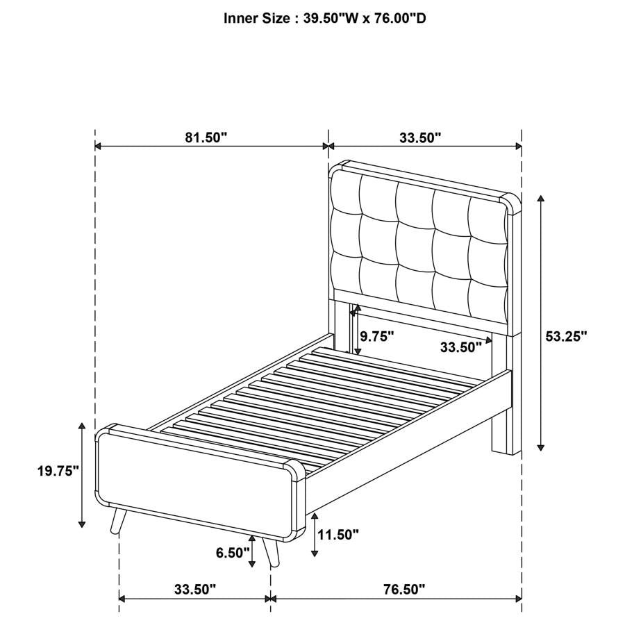 Robyn Wood Twin Platform Bed Light Ash