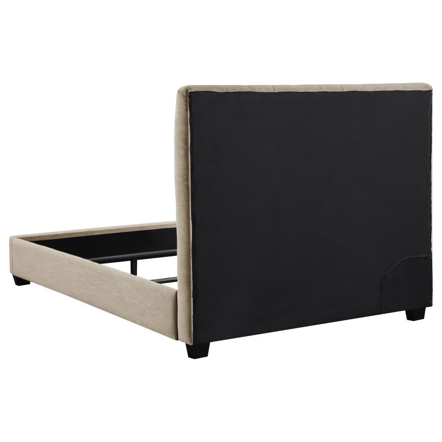 Chloe Upholstered Queen Panel Bed Oatmeal