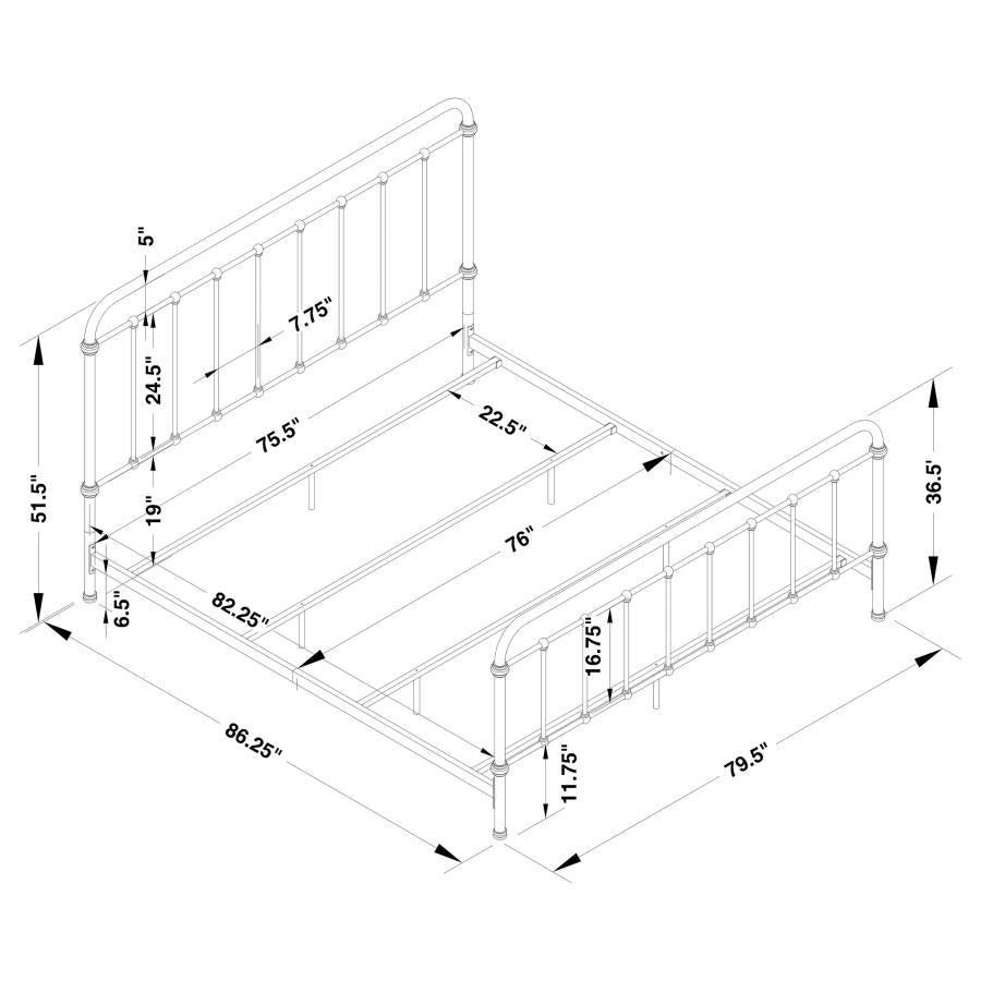 Livingston Metal Eastern King Open Frame Bed Dark Bronze