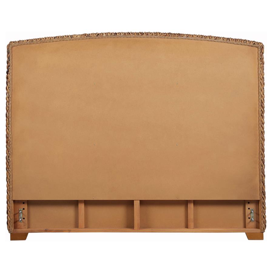 Laughton Woven Banana Leaf Eastern King Headboard Amber