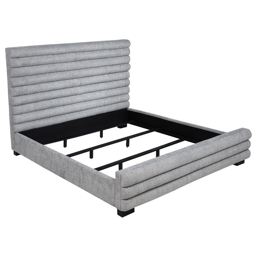 Patricia 58-inch Boucle Upholstered Eastern King Bed Grey