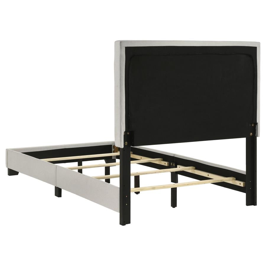 Dorian Fabric Upholstered Twin Panel Bed Cream