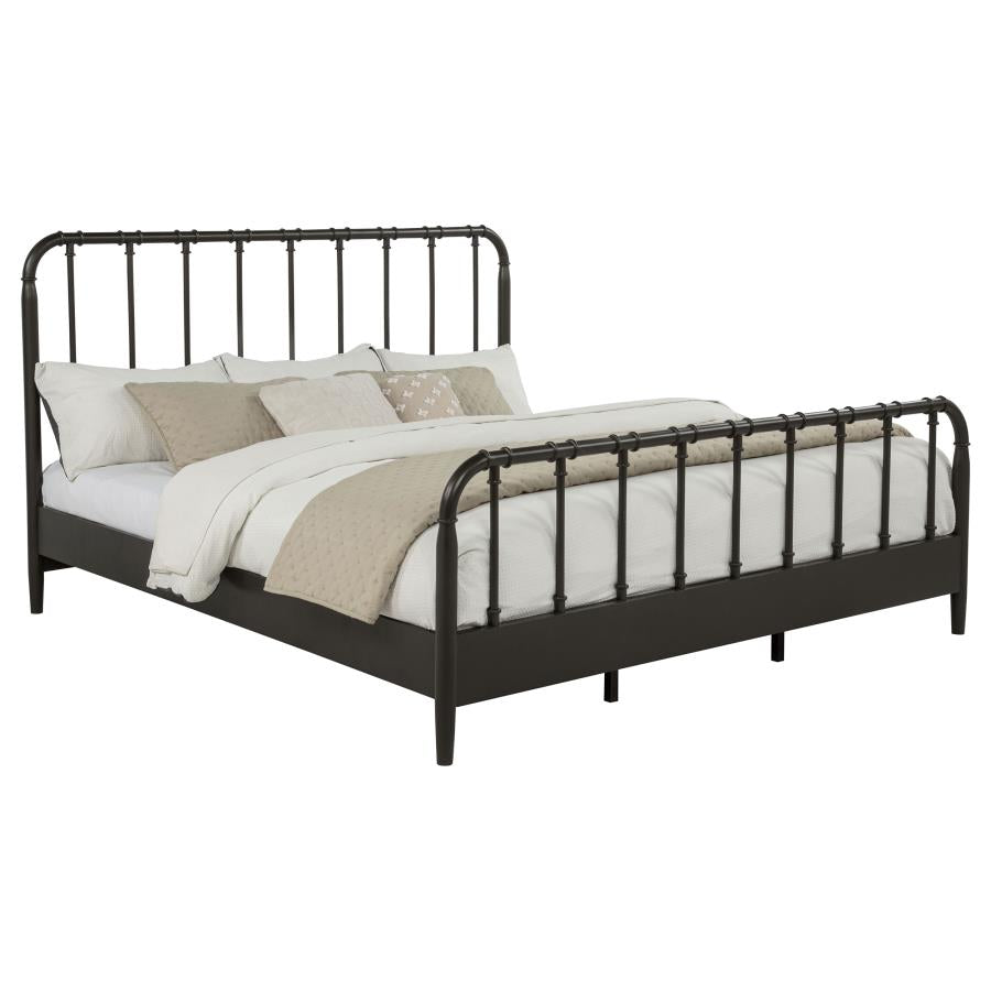 Rocco All Wood Water Pipe Open Frame Eastern King Bed Dark Bronze