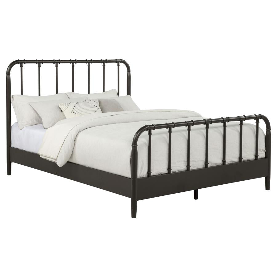 Rocco All Wood Water Pipe Open Frame Queen Bed Dark Bronze