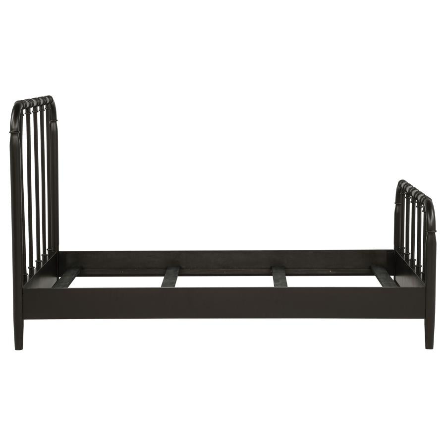 Rocco All Wood Water Pipe Open Frame Twin Bed Dark Bronze