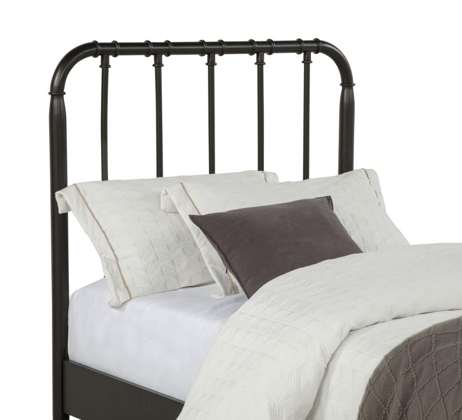 Rocco All Wood Water Pipe Open Frame Twin Bed Dark Bronze