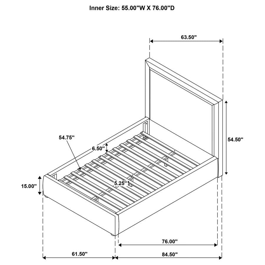 Lawson 54-inch Upholstered Full Platform Bed Light Saddle