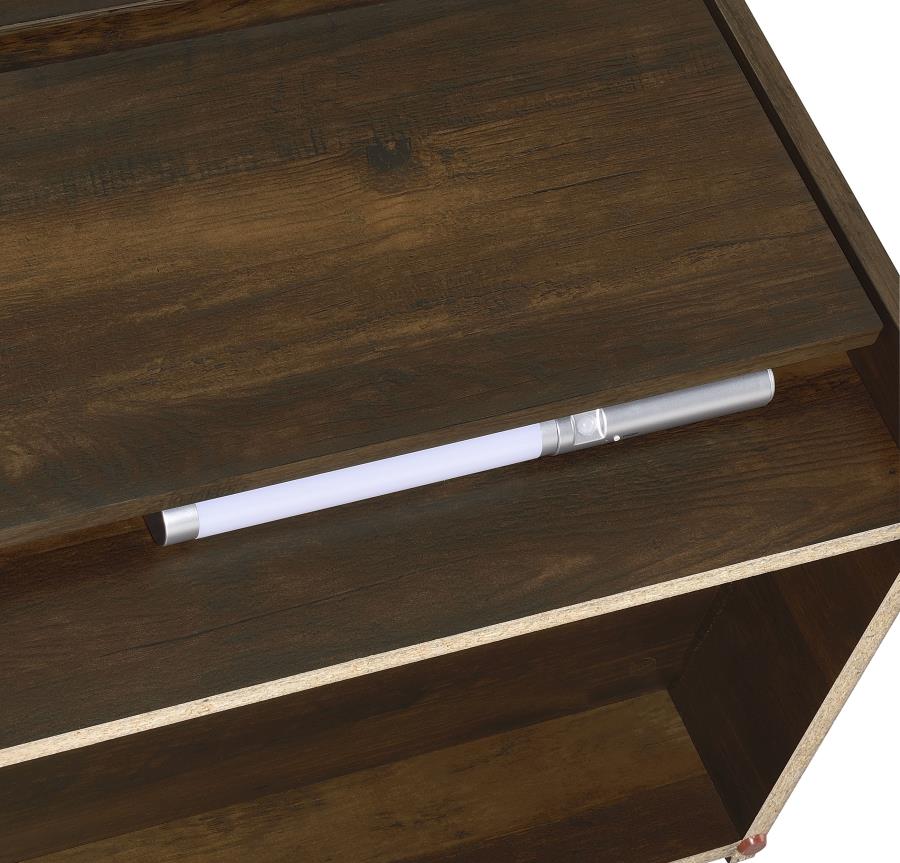 Westpark 2-drawer Nightstand LED Lights and USB Dark Pine