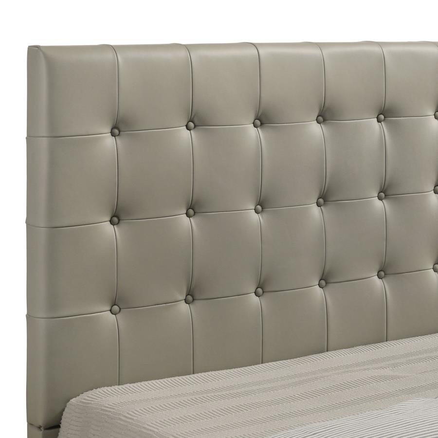 Medley Genuine Leather Eastern King Platform Bed Tan