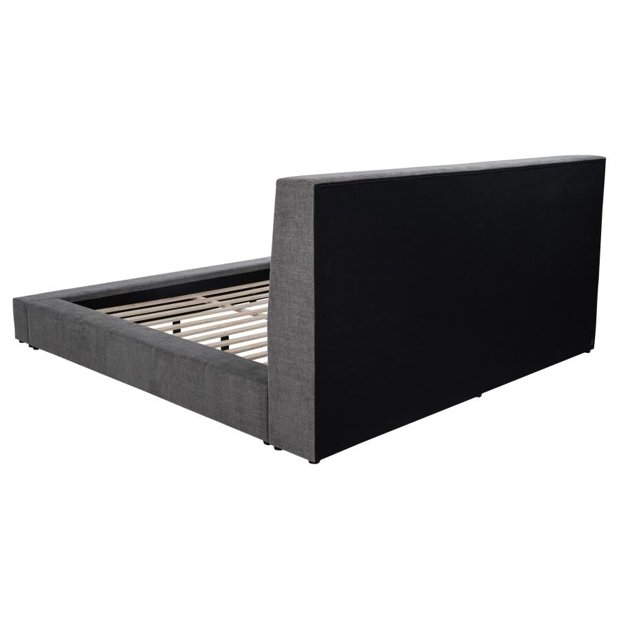 Dreux Upholstered Queen Panel Platform Bed Grey