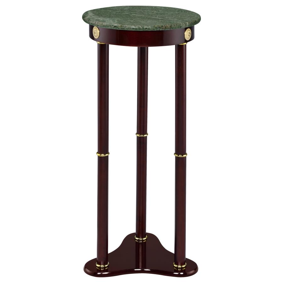 Edie Round Marble Top Plant Stand Merlot